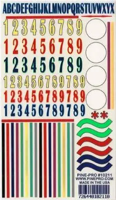10211 Numbers/Stripes Decal 5X8 1