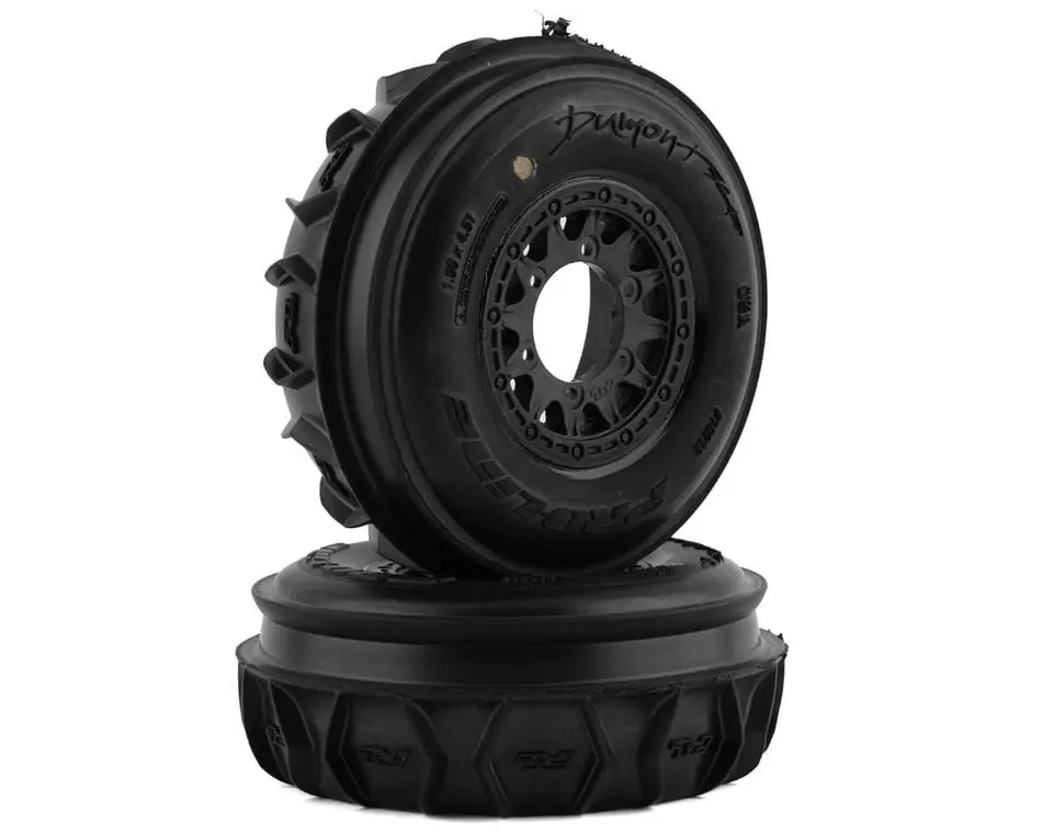 Pro-Line Dumont Paddle/Rib 2.2/3.0 Pre-Mounted Front Tires W/Raid Wheels (Cr3) (Black) (2) W/12Mm Removable Hex 1