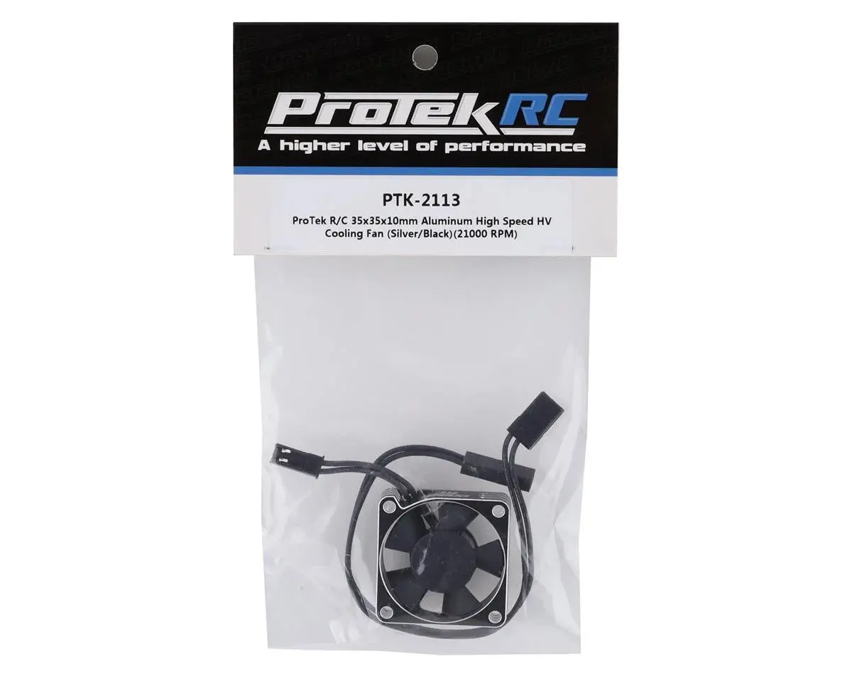 Protek Rc 35X35x10mm Aluminum High Speed Hv Cooling Fan Silver & Black - Ptk-2113 2