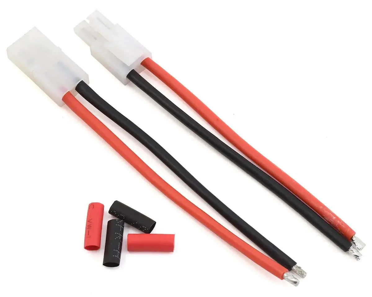 Protek Rc 4" Pigtail Connector Set W/Shrink Tube (1 Female & 1 Male Tamiya) (14Awg) - Ptk-5054 1