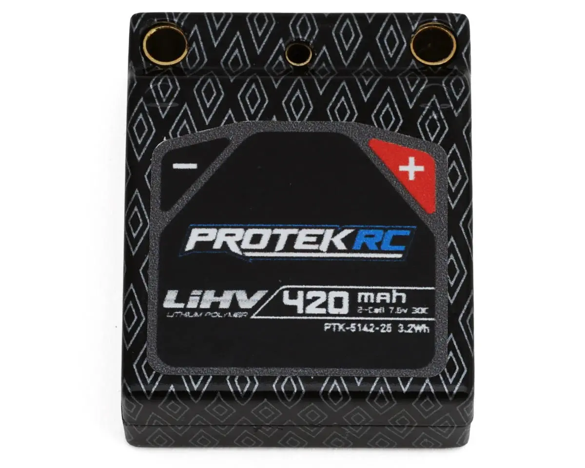 Protek Rc 2S 30C Hv Hardcase Lipo Battery For Losi Micro-B (7.6V/420Mah) W/Charge Lead & 3.5Mm Bullets 1