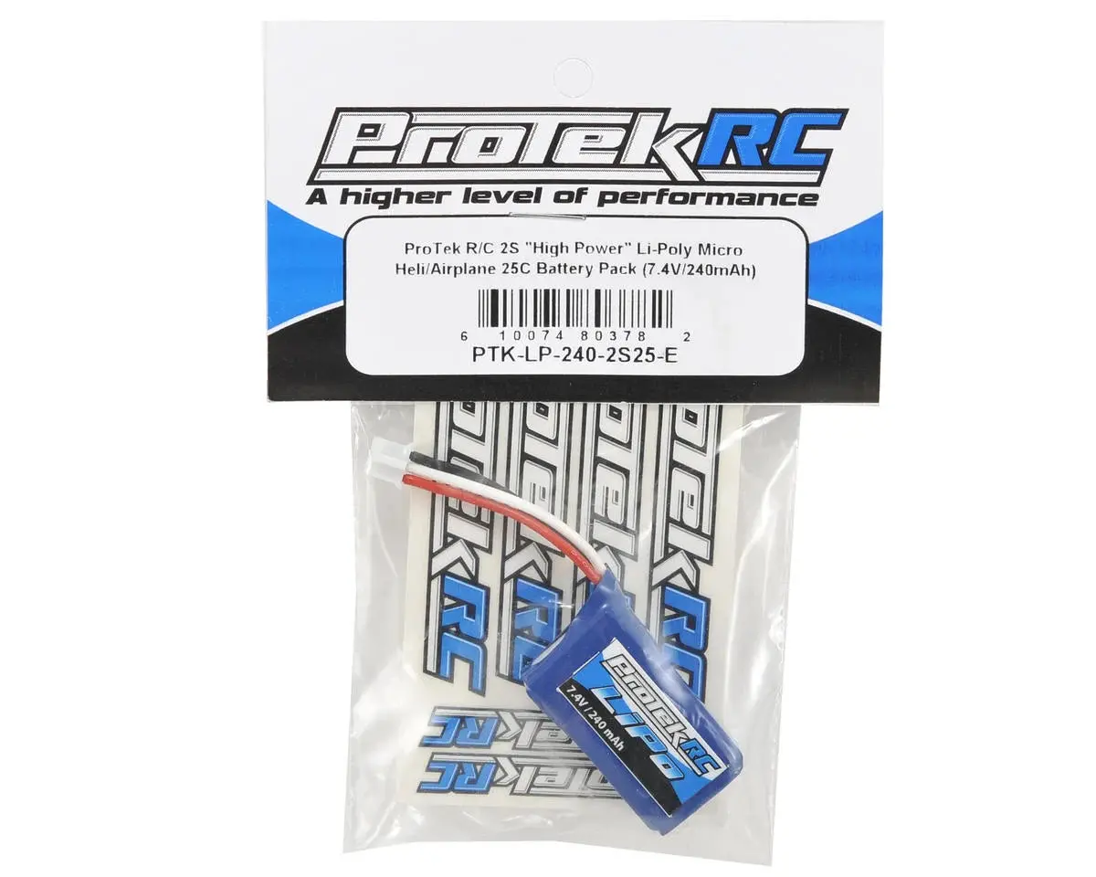 Protek Rc 2S High Power Micro Heli/Airplane 25C Lipo Battery (7.4V/240Mah) W/Umx Connector - Ptk-5168 2