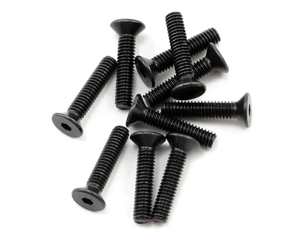 Protek Rc 2.5X12mm "High Strength" Flat Head Screws (10) - Ptk-H-2104 1