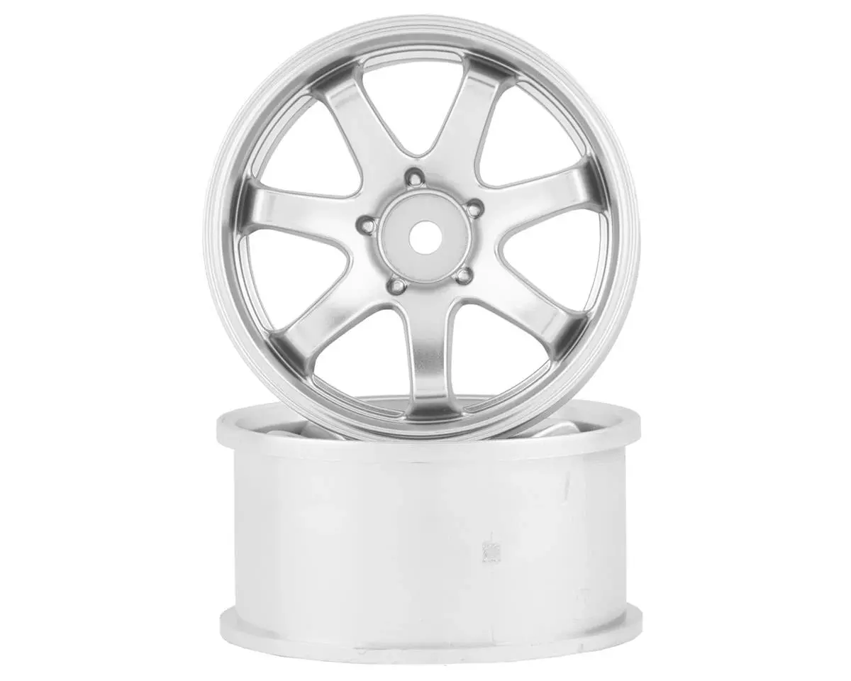 Rc Art Evolve Gf-R 6-Spoke Drift Wheels (Matte Silver) (2) (8Mm Offset) W/12Mm Hex - Rca-Art-4408Ms 1
