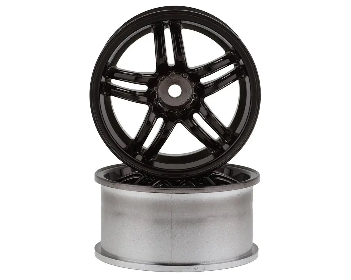 Rc Art Evolve 33-R 5-Split Spoke Drift Wheels (Clear Black) (2) (8Mm Offset) W/12Mm Hex - Rca-Art-4508Cbl 1
