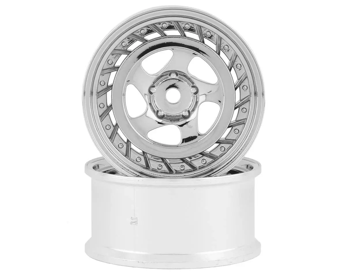 Rc Art Ssr Formula Aero Spoke Drift Wheels (Chrome Silver) (2) (Deep Face 8Mm Offset) W/12Mm Hex - Rca-Art-Ww-0208Cs 1