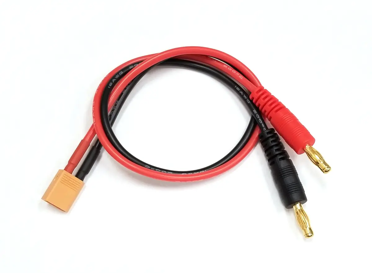 Charger Adapter: Male Xt30 To Male 4Mm Bullets- 300Mm Wire 1