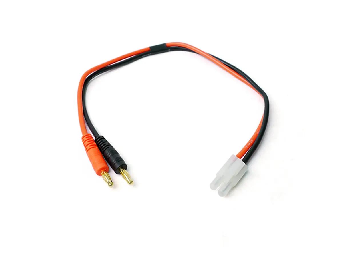 Racers Edge 1619 Charge Adapter: Male Tamiya To Male 4Mm Bullets, 300Mm Wire 1