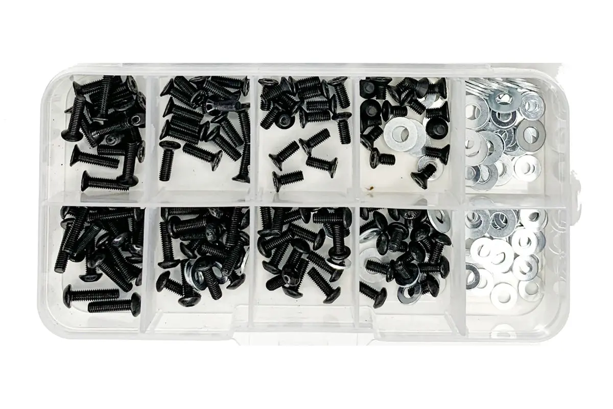 Racers Edge High Strength Steel Screw Assortment Box For 1/10 Rc Car (300 Pcs) 2