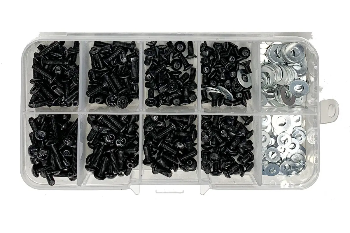 Racers Edge High Strength Steel Screw Assortment Box For 1/10 Rc Car (300 Pcs) 1