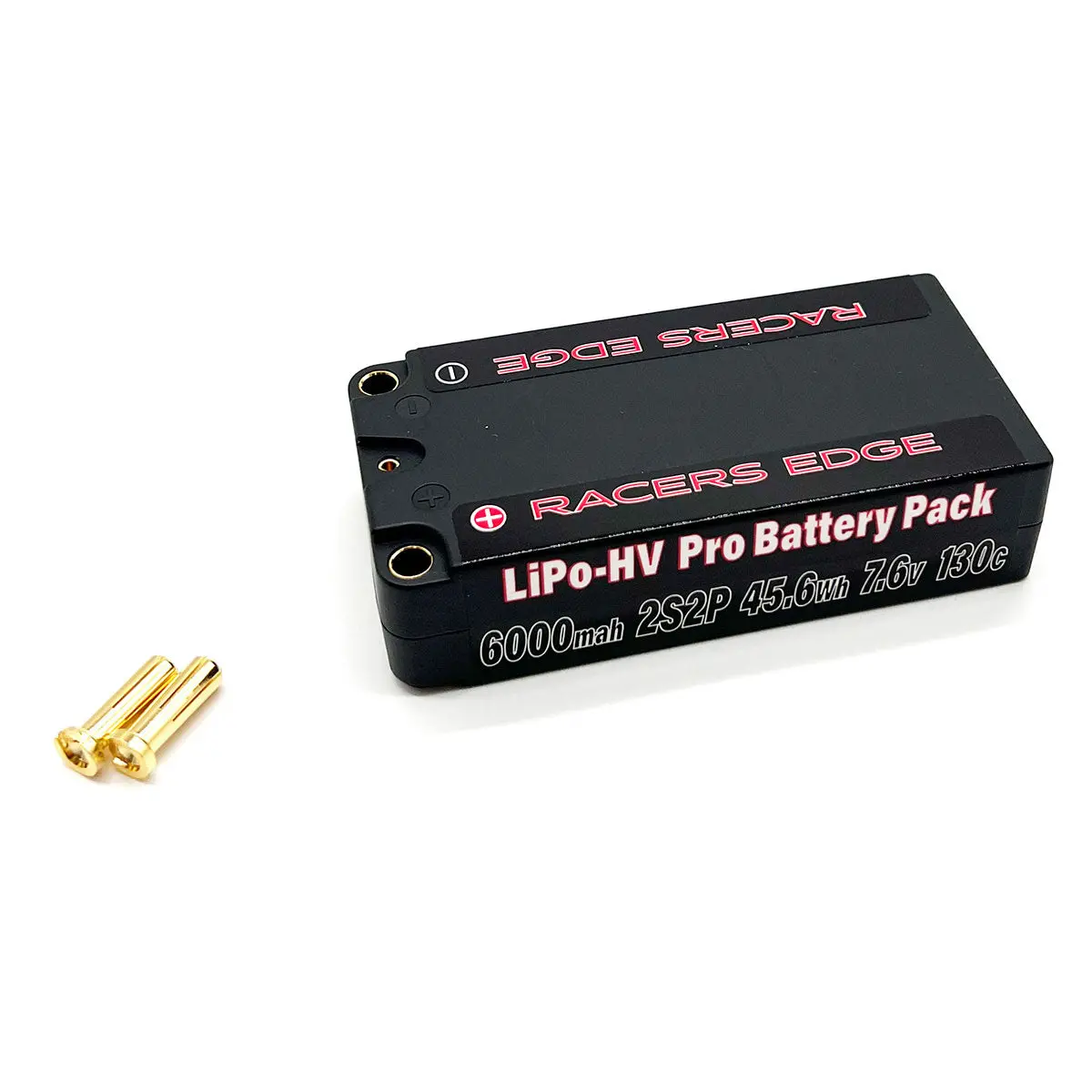 Racers Edge Roar Approved - 6000Mah 2S 7.6V 130C Shorty Hard Case Lipo Battery Pack With 5Mm Bullet Plug 1