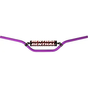 Renthal Handlebar - 809 - Rc/Enduro/Mx/Moto/High - 7/8" Bars Silver, Black, And Purple 3