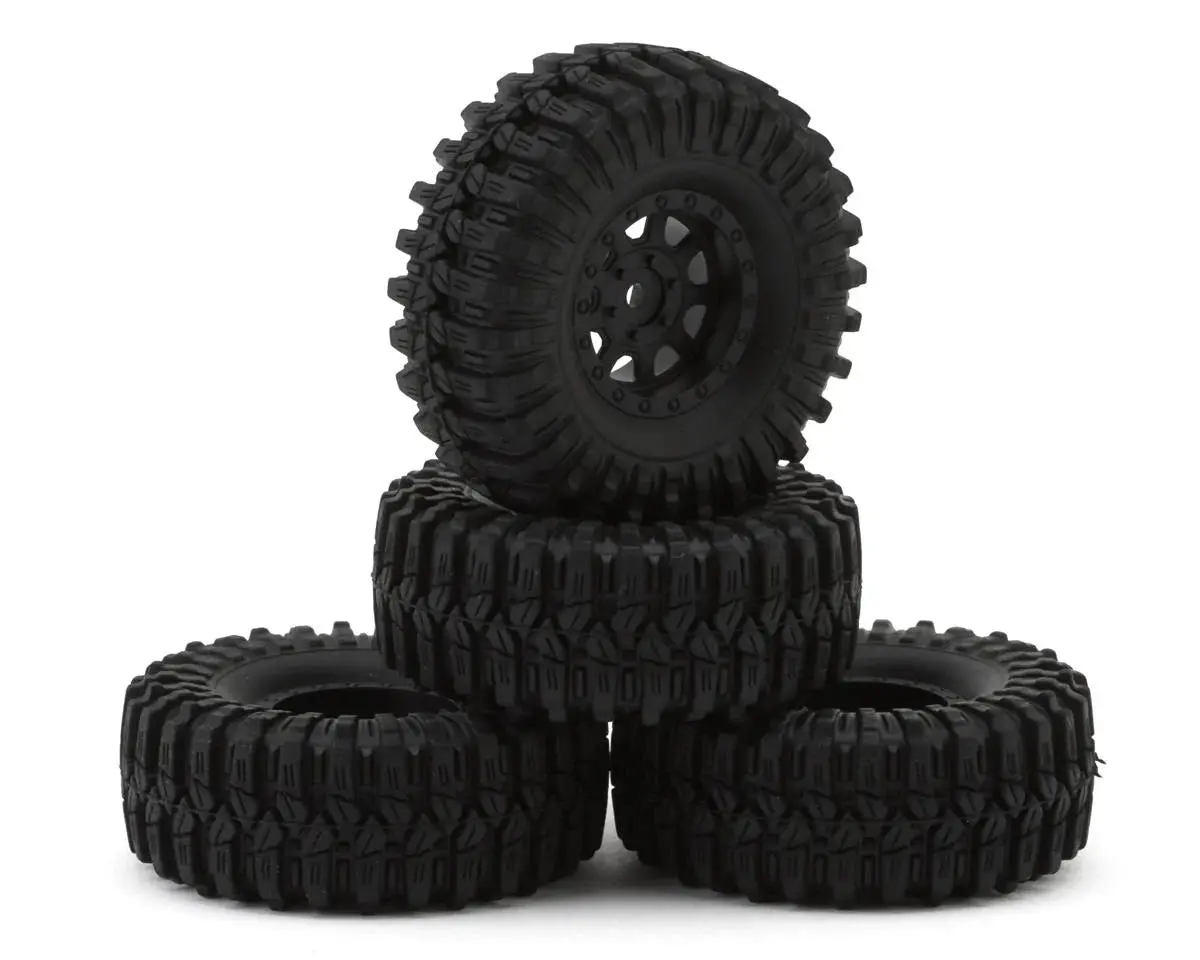 Redcat Ascent 32 Pre-Mounted 1/32 Rock Crawler Tires (Black) (4) 1