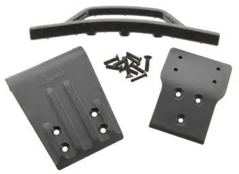 80022 Fr Bumper+Skid Plate Blk Slash 4X4 1