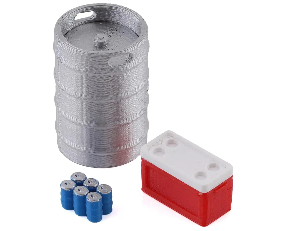 Scale By Chris 1/24 Scale Combo Pack 8 W/Keg, Red Ice Chest, Blue Six Pack - Sbcs24j 1