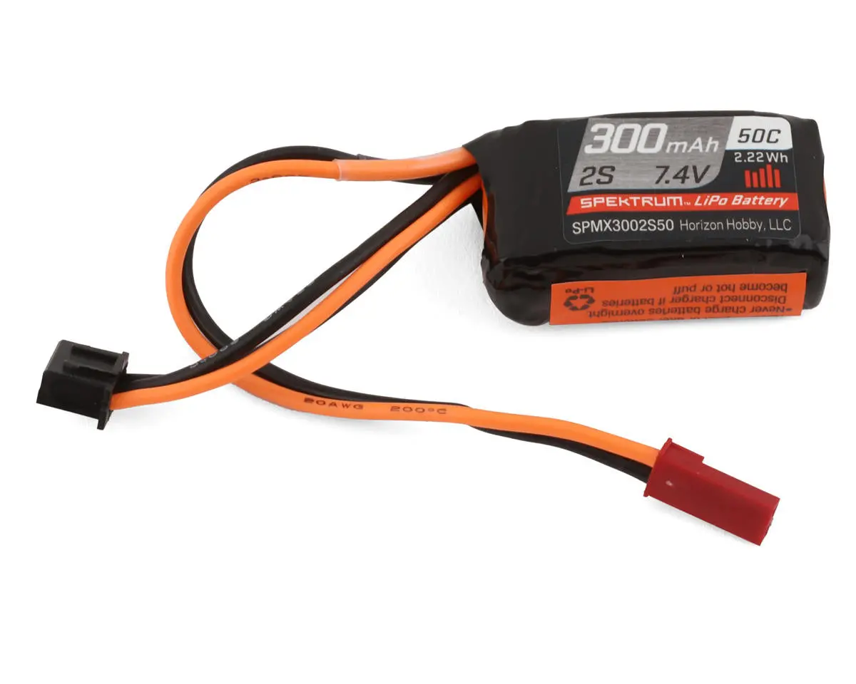 Spektrum Rc 2S 50C Lipo Battery Pack W/Jst Connector (7.4V/300Mah) 1