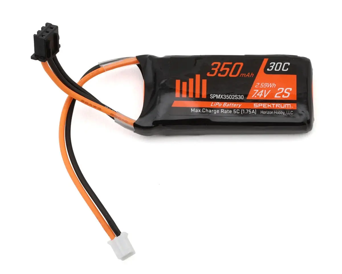 Spektrum Rc Scx24 2S Lipo 30C Battery Pack (7.4V/350Mah) W/Ph2.0 Connector 1