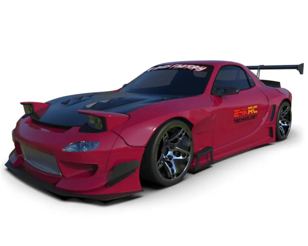 24K Rc Technology 1/10 '92 Rx7 Fd Pandem V3 Full Drift Body Set W/Cosmetic Mods (Clear) (V1) (257Mm Wheelbase) 1