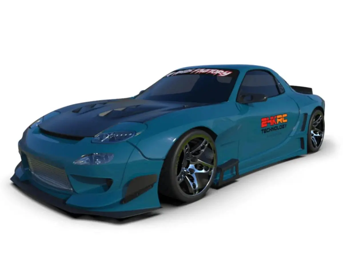 24K Rc Technology 1/10 '92 Rx7 Fd Pandem V3 Full Drift Body Set W/Cosmetic Mods (Clear) (V4) (257Mm Wheelbase) 1