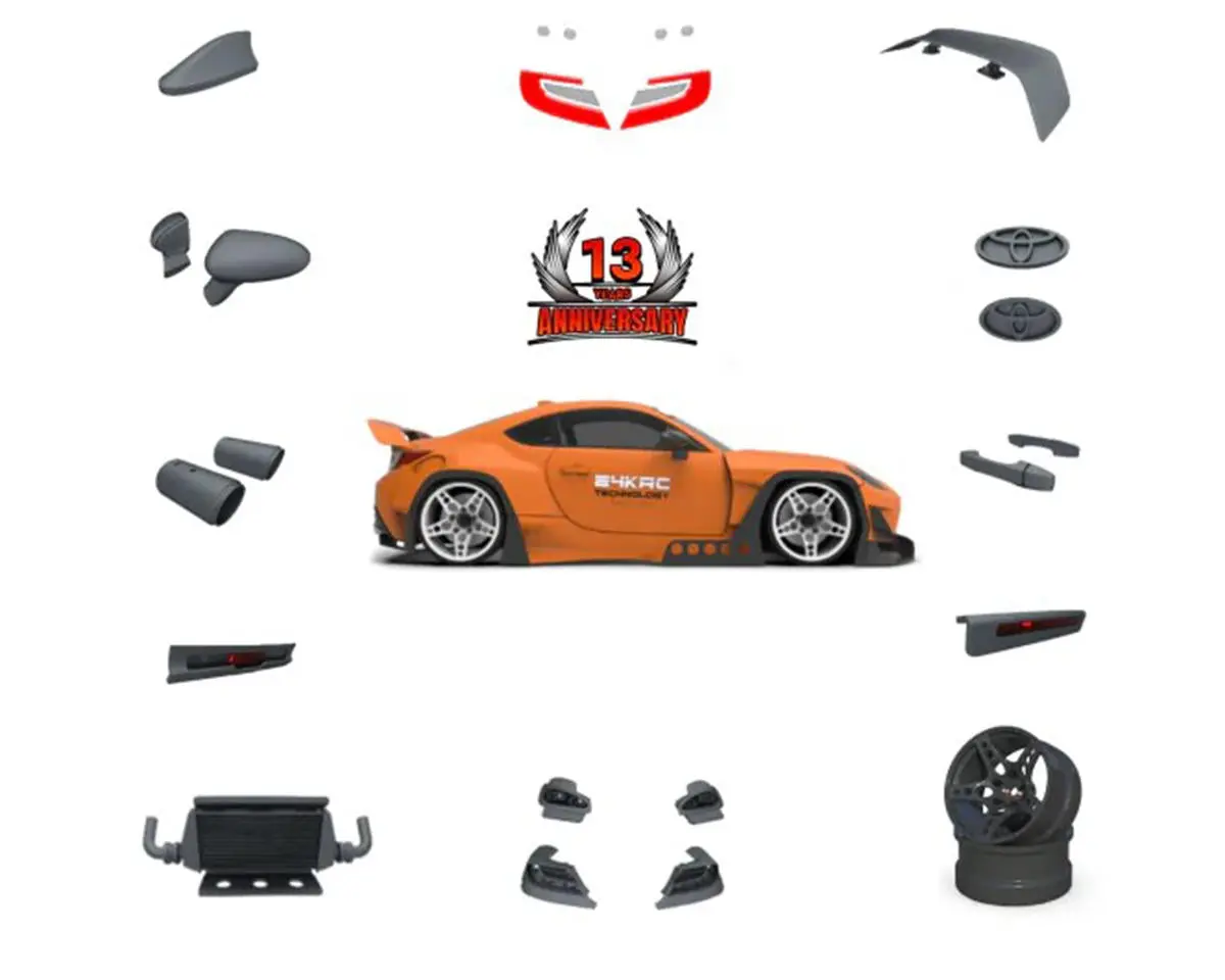 24K Rc Technology 1/10 13Th Anniversary Gr86 Full Drift Spec Body Set (Clear) (Limited Edition) 1