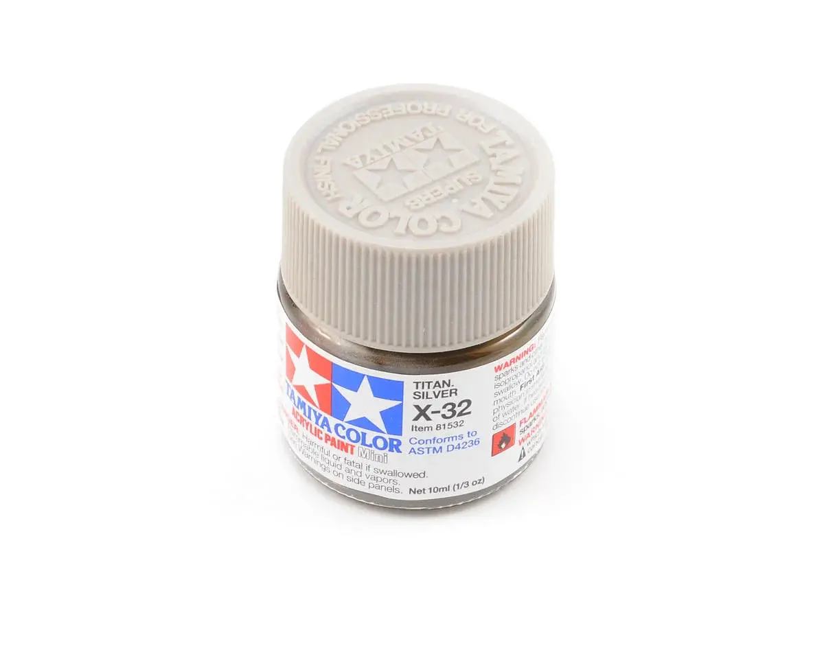 Tamiya X-32 Metallic Titan Silver Acrylic Paint (10Ml) 1