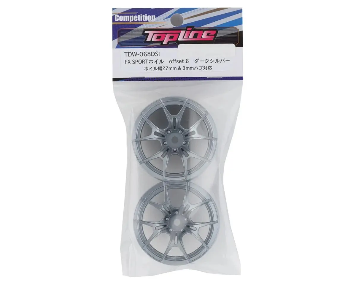 Topline Fx Sport Multi-Spoke Drift Wheels (Dark Silver) (2) (6Mm Offset) W/12Mm Hex - Tdw-068Dsi 2