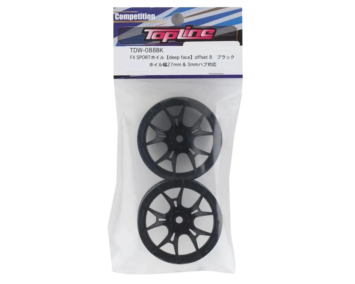 Topline Fx Sport Multi-Spoke Drift Wheels (Black) (2) (8Mm Offset) W/12Mm Hex - Tdw-088Bk 2