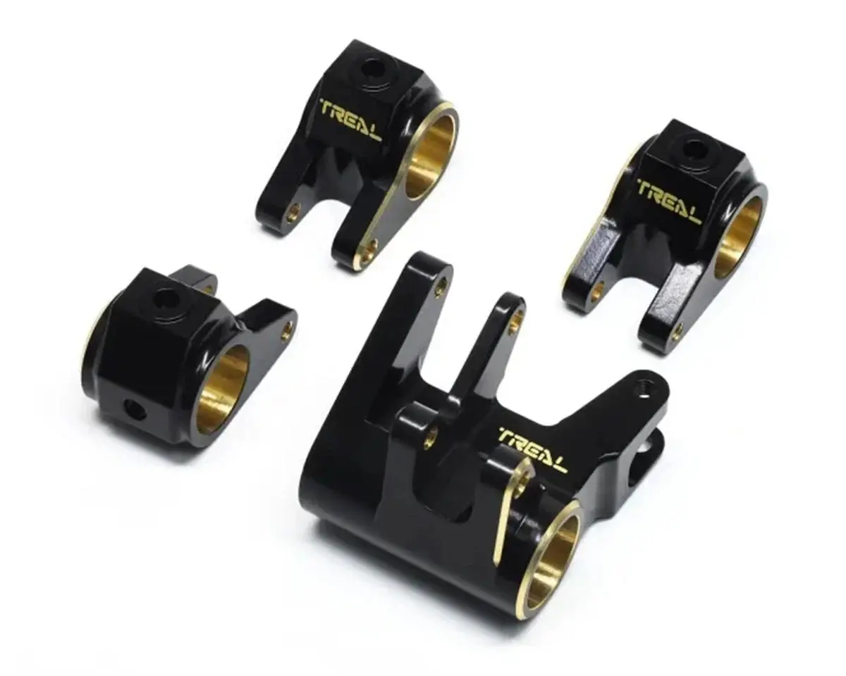 Treal Hobby Axial Scx10 Pro Brass Shock Link Mount Set (Black) (Front/Rear) (109G) 1