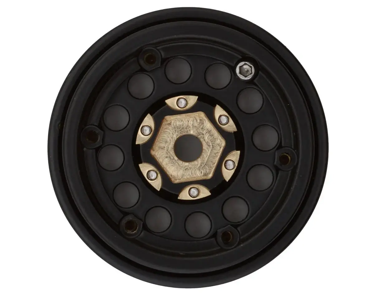 Treal Hobby Type A 1.0" 12-Hole Brass Beadlock Wheels (Black) (40G Ea) (4) 2