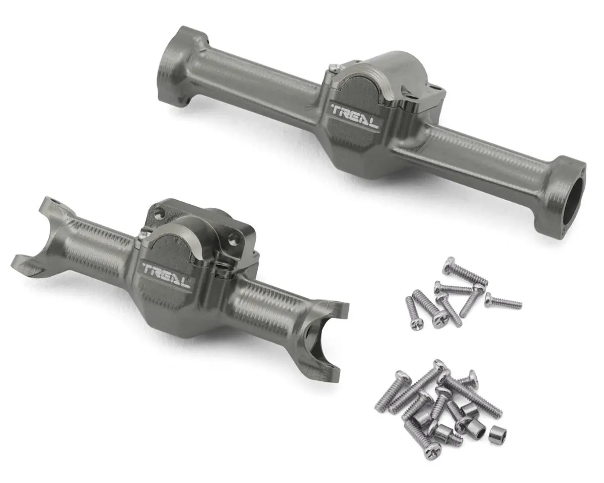 Treal Hobby Axial Scx30 7075 Aluminum Front & Rear Axle Housings Set (Gun Metal) 1