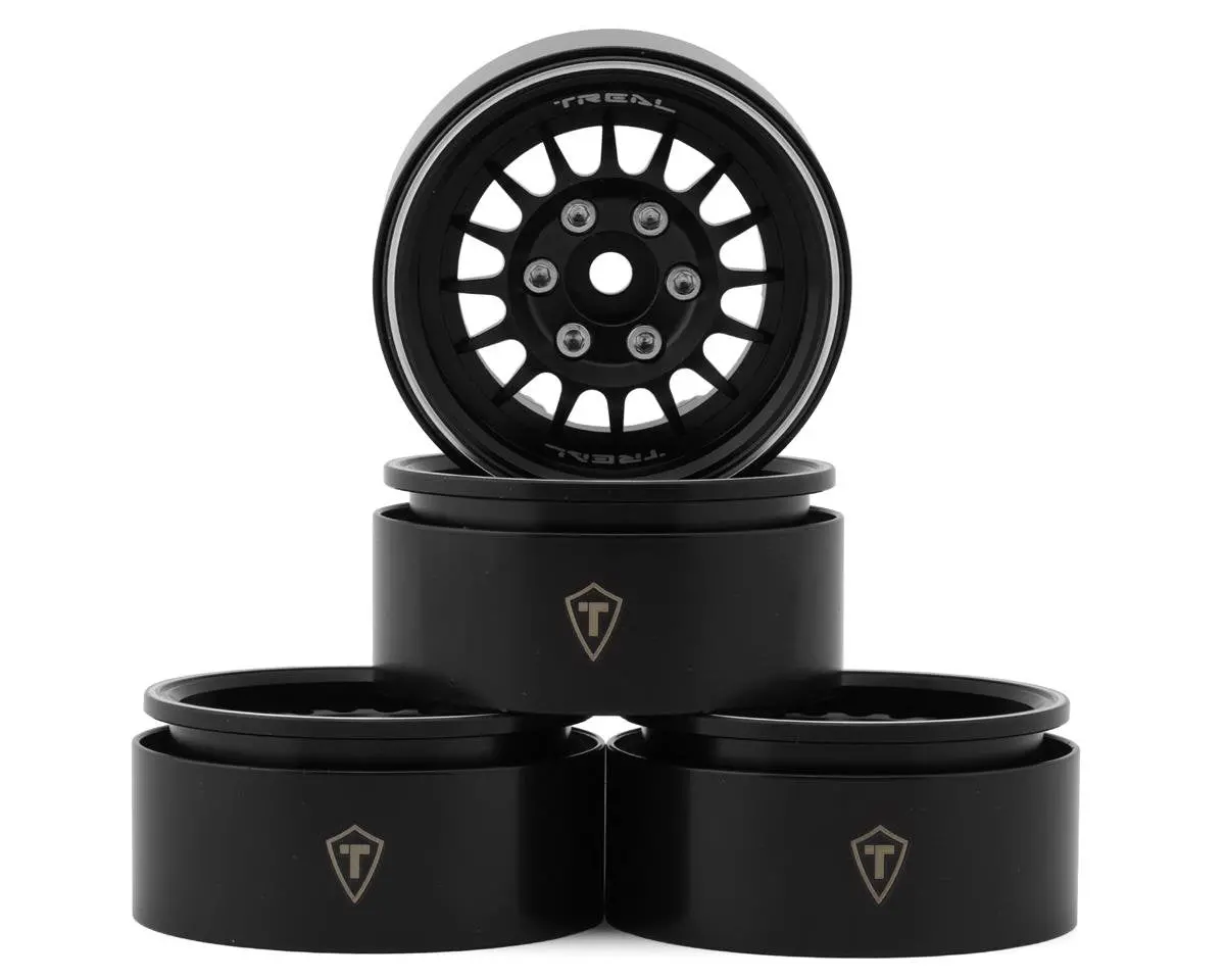 Treal Hobby Type N 1.9" Multi-Spoke Beadlock Wheels (Black) (4) 1