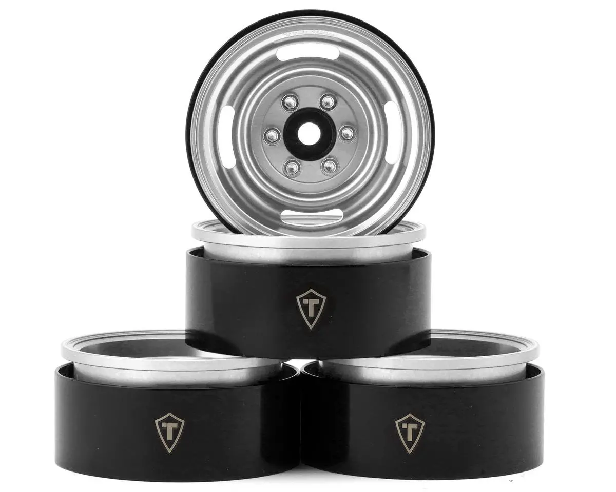 Treal Hobby Type P 1.9" Heavy Duty Vintage Style Wheels (Silver) (4) (127.3G) 1