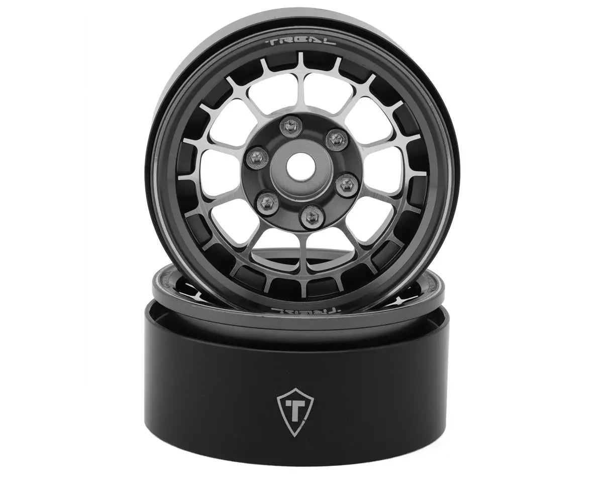 Treal Hobby Type A 1.9'' Spoked Beadlock Wheels (Titanium) (2) 1