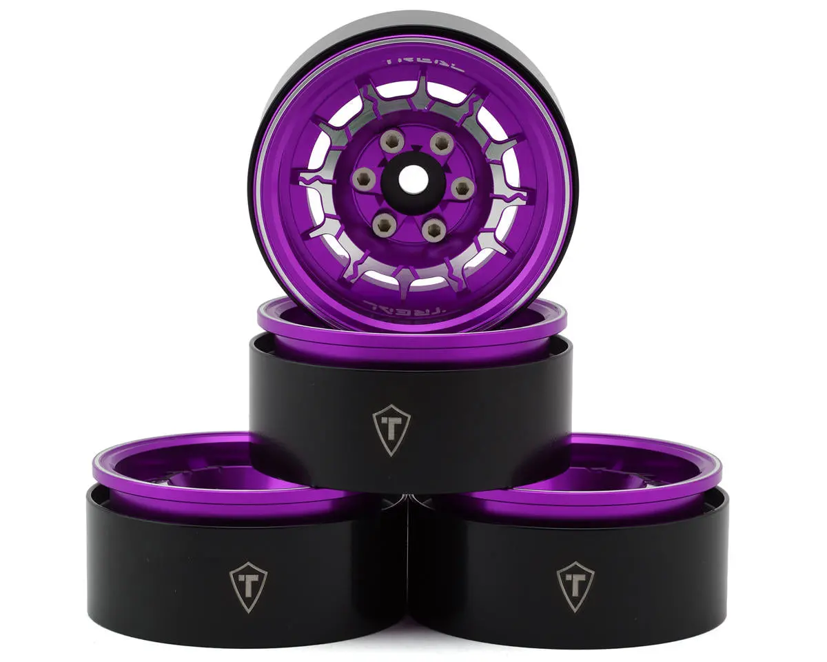 Treal Hobby 1.9" Type-M Aluminum Crawler Beadlock Wheels (Choose Color) (4) (122.9G Ea) 1