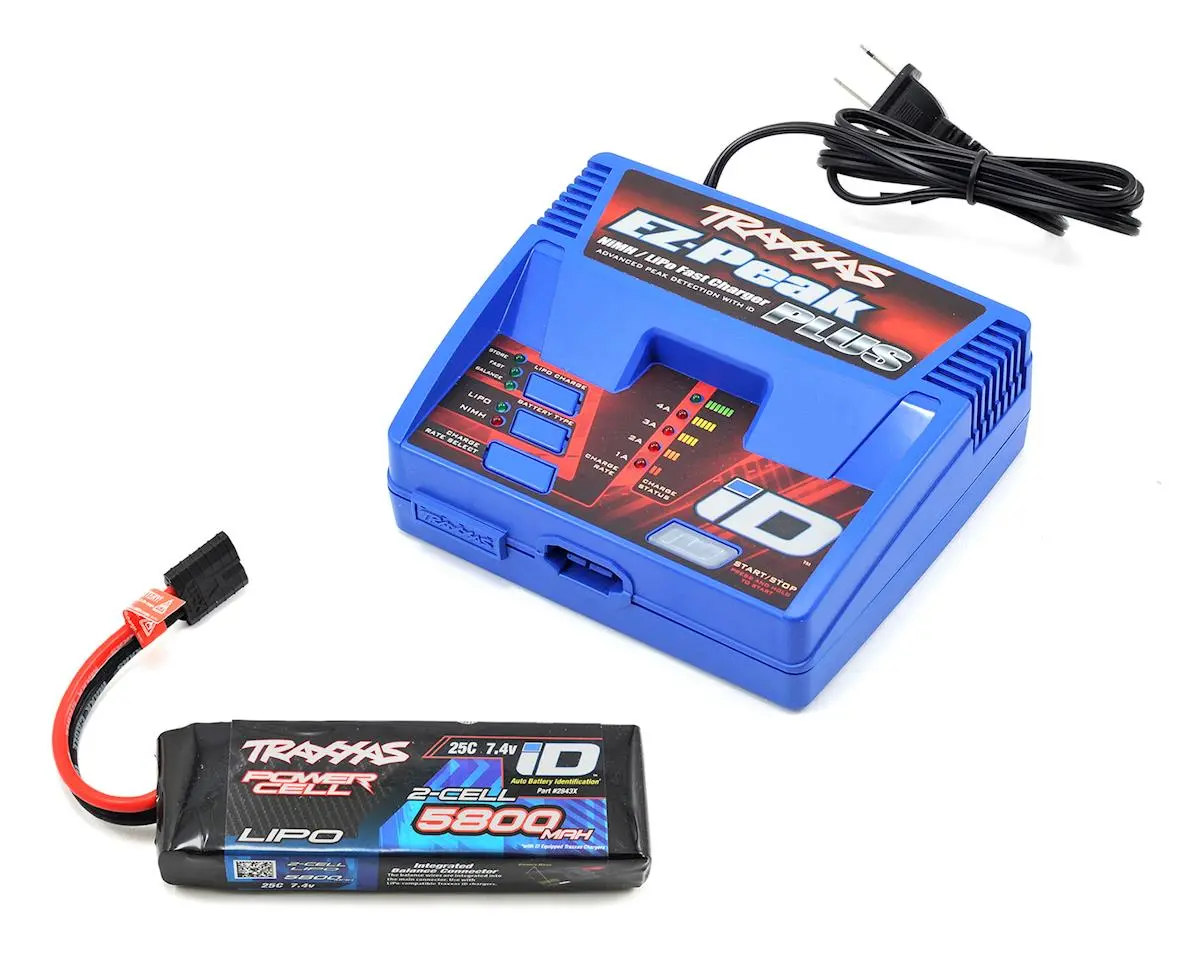 Traxxas Ez-Peak 2S Single "Completer Pack" Multi-Chemistry Battery Charger W/One Power Cell Battery 5800Mah - Tra2992 1
