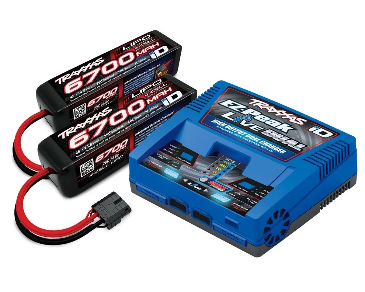 Traxxas Ez-Peak Live 4S "Completer Pack" Multi-Chemistry Battery Charger W/Two Power Cell 4S Batteries 6700Mah - Tra2997 1