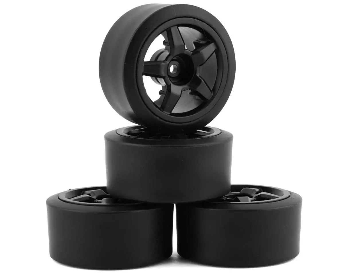 Udi Rc 1/16 Pre-Mounted Drift Tires (Black) (4) (W/9Mm Hex) - Udi1601-005#B 1