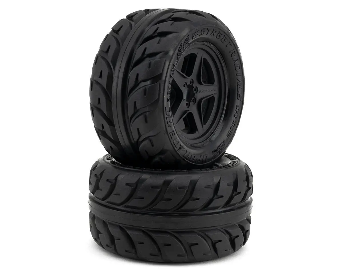 Upgrade Rc Low-Pro Belted Street Radials 2.8" Pre-Mounted On-Road Tires W/5-Star Wheels (2) (17Mm/14Mm/12Mm Hex) 1
