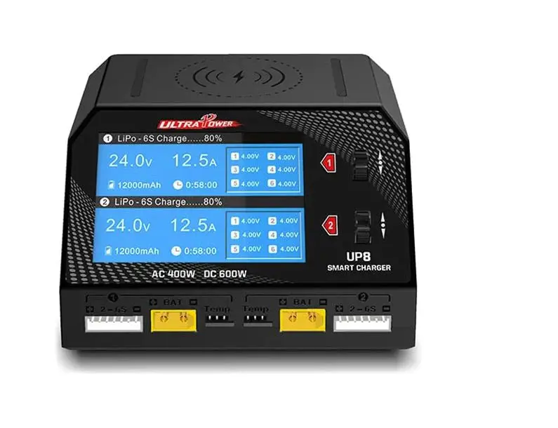 Ultra Power Technology - Up8 Ac 400W / Dc 600W 16A X2 Dual Channel Output 1-6S Battery Charger/Discharger/Balancer/Tester - Uptup8 1