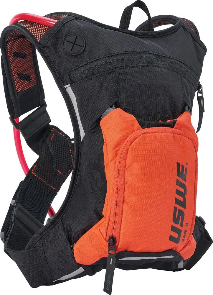Uswe Moto Hydro 3L - Hydration Pack 2.0 Liter - Bounce Free - Carbon Black, Factory Blue, And Factory Orange 1