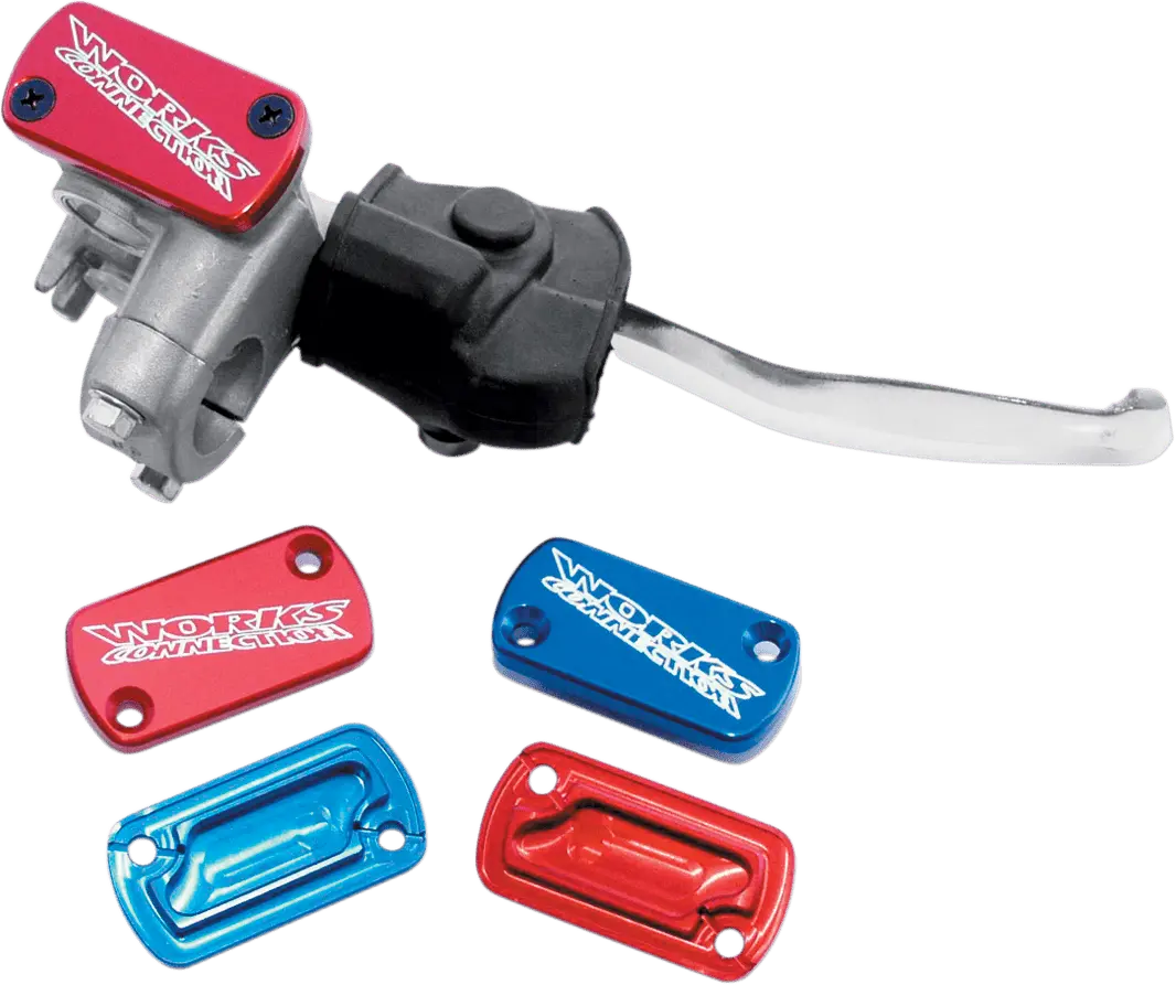 Works Connection Anodized Billet Aluminum Front Brake Reservoir Cover - Red (Part No. 21-005) 1