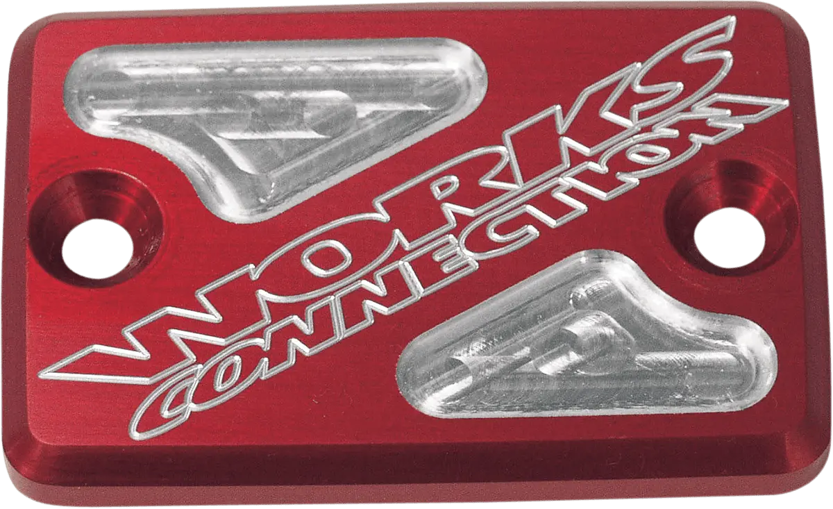 Works Connection Billet Front Brake Reservoir Cover For Atv - Red - 1901-0240 1