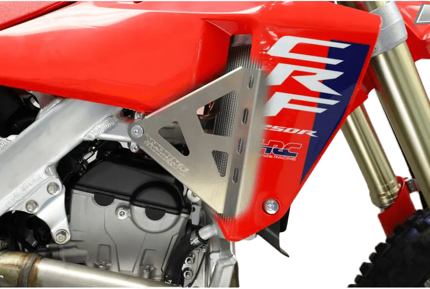 Works Connection - Cnc Radiator Brace Honda Crf250r Crf450r 2025 - Silver - 18-711 2