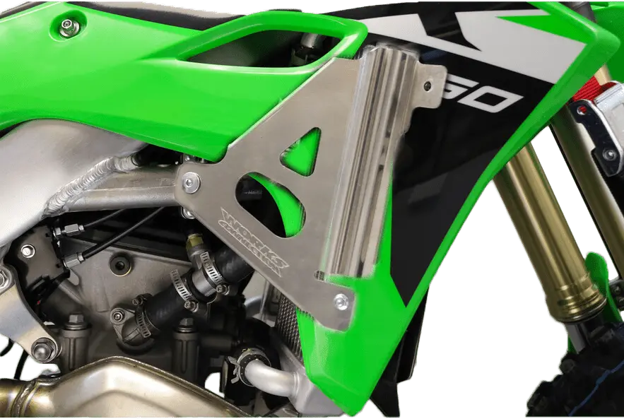 Works Connection Cnc Radiator Brace Kx450f Kx450x 2024-2025 Silver - 18-301 1