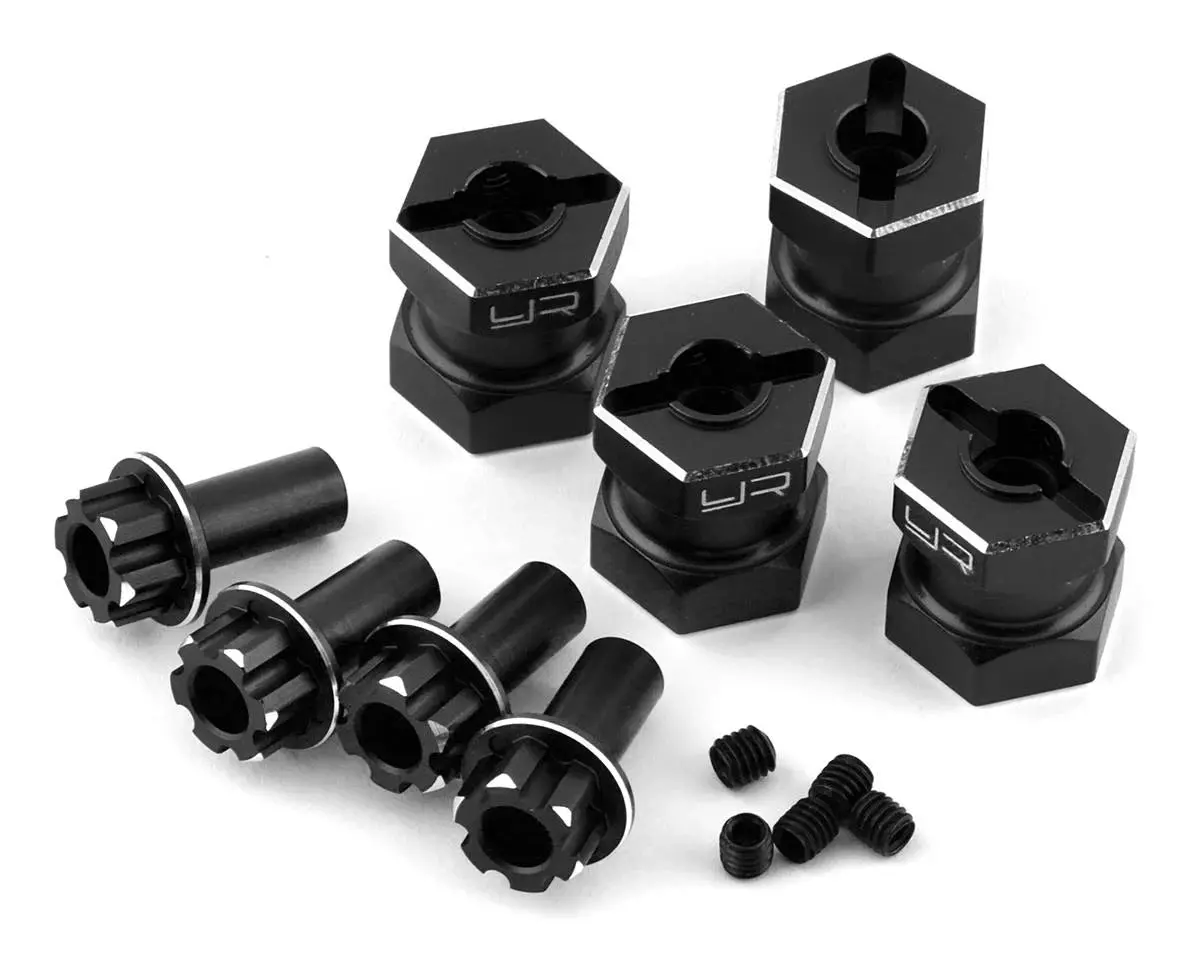 Yeah Racing 12Mm Aluminum Hex Adaptors (Black) (4) (15Mm Offset) - Yea-Wa-023Bk 1