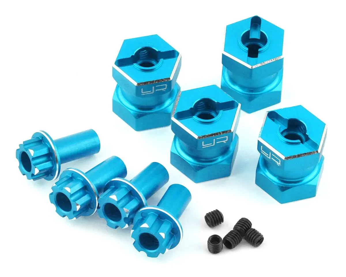 Yeah Racing 12Mm Aluminum Hex Adaptors (Blue) (4) (15Mm Offset) - Yea-Wa-023Bu 1