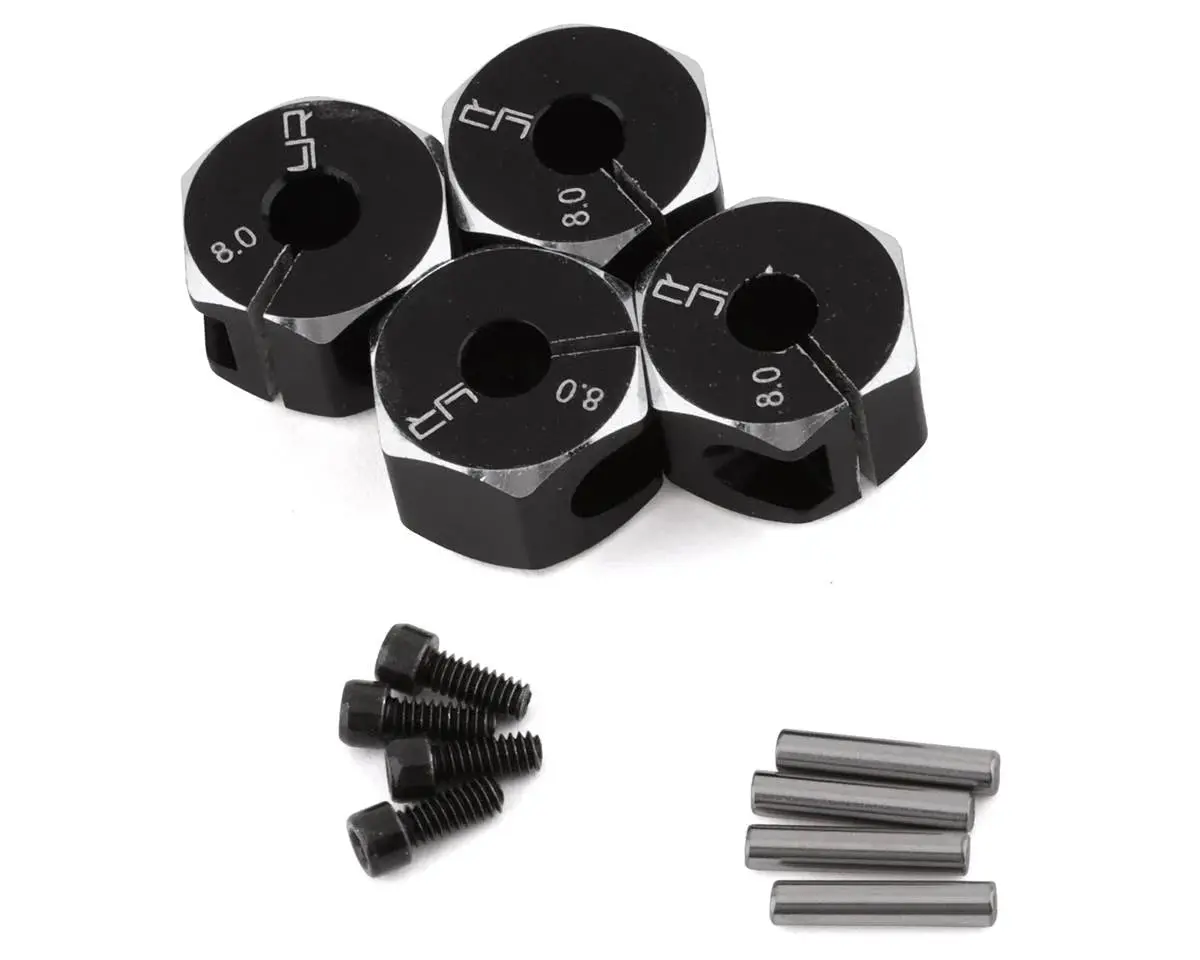 Yeah Racing Aluminum 12Mm Hex Adaptor Set (Black) (4) (8Mm) 1
