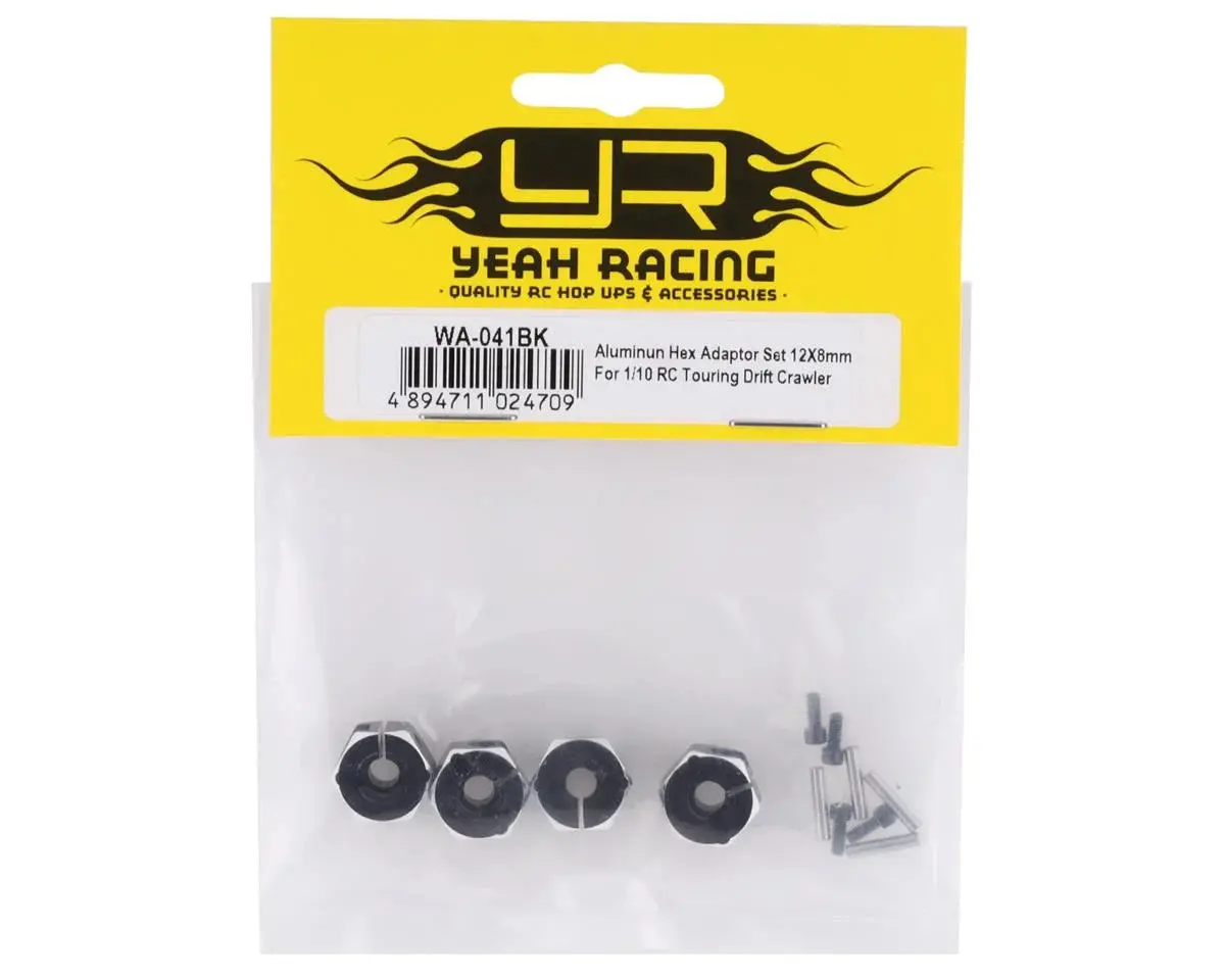 Yeah Racing Aluminum 12Mm Hex Adaptor Set (Black) (4) (8Mm) 2