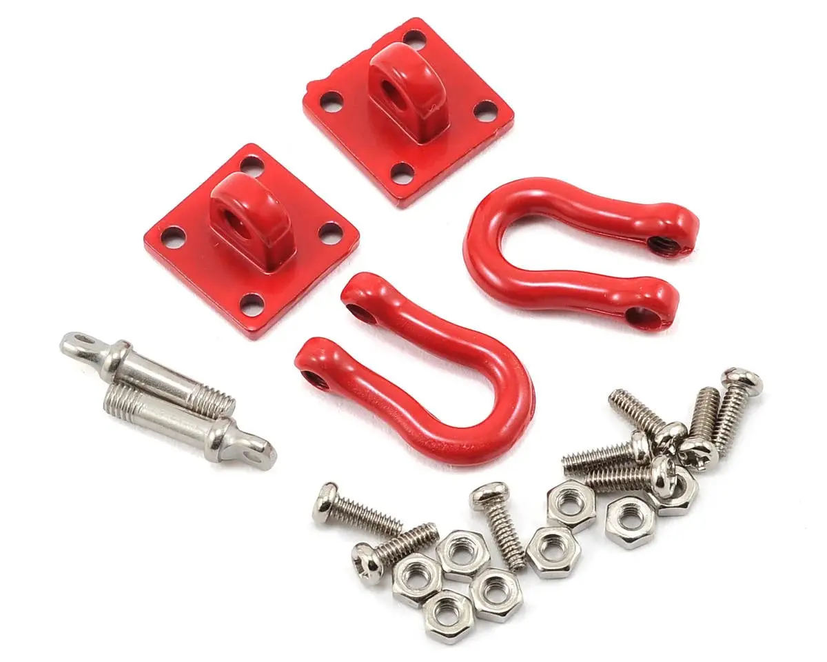 Yeah Racing 1/10 Crawler Scale Heavy Duty Shackle W/Mounting Bracket (Red) (2) - Yea-Ya-0358 1