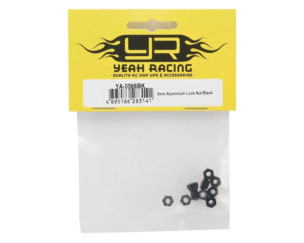 Yeah Racing 3Mm Aluminum Lock Nut (10) (Black) 2